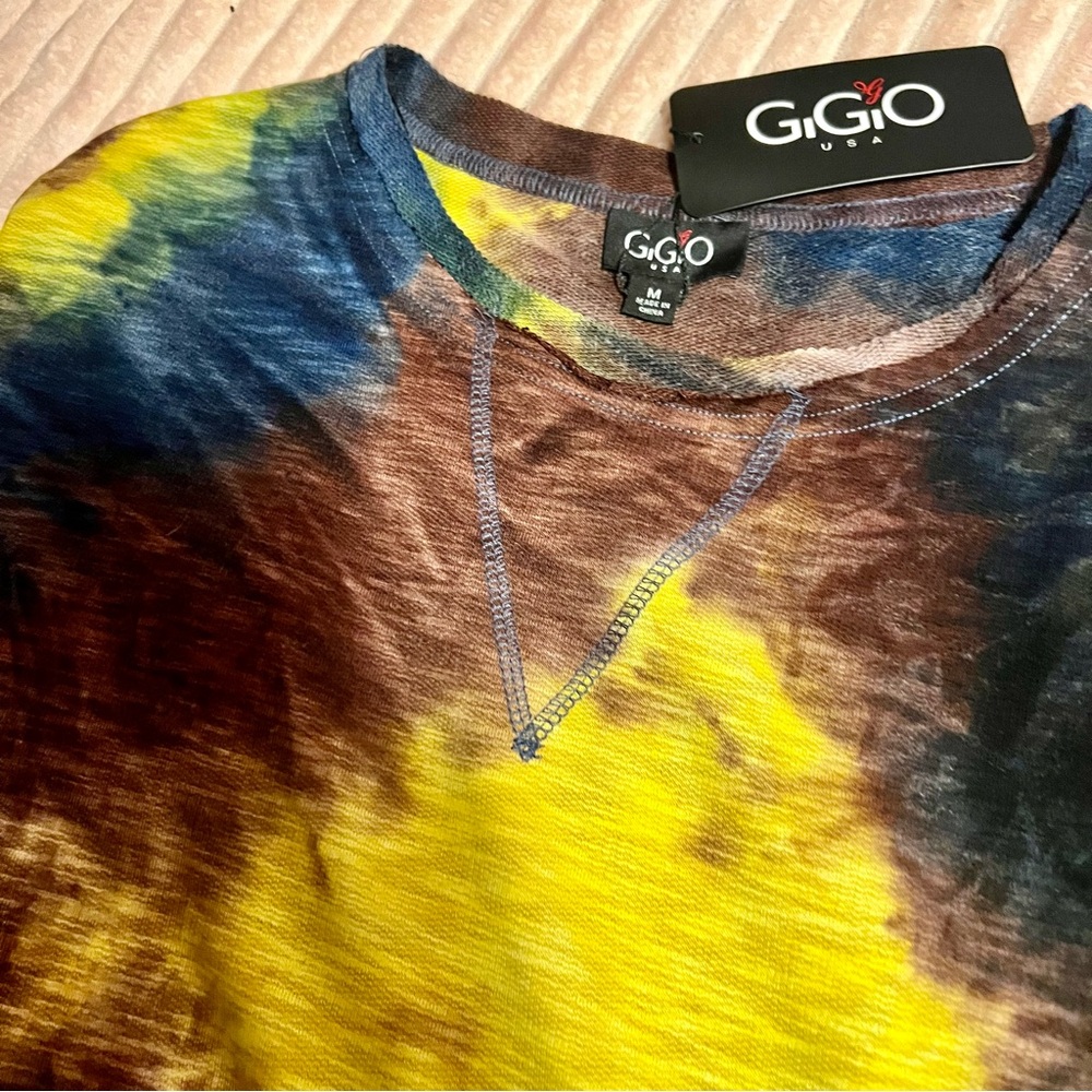 GIGIO loose fitting tie dye women’s top Medium NWT